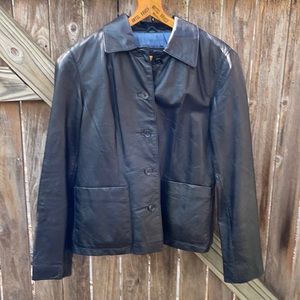 Black leather jacket